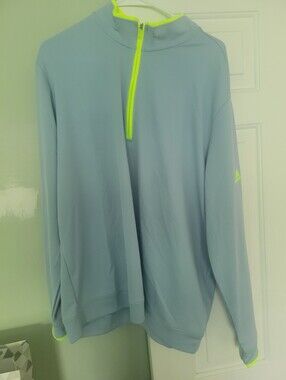 Adidas Men's 1/4 Zip Light Blue Brand New